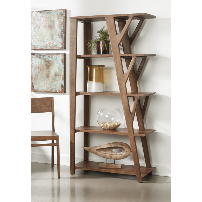 Corrigan Studio® Perrine 72" H x 36" W Solid Wood Etagere Bookcase